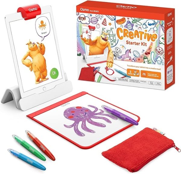 Creative Starter Kit for iPad - 3 Educational Learning Games - Ages 5-10 - Drawing, Word Problems & Early Physics - STEM Toy (Base Included)