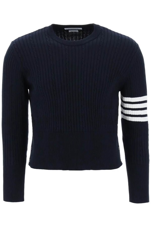 crew-neck sweater with 4-bar motif