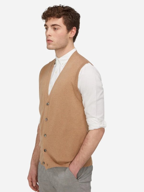 Men's Button-Down Cashmere Vest