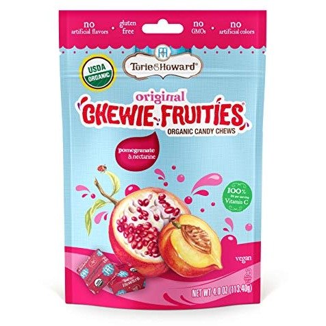 Torie & Howard Chewie Fruities Organic Candy Pomegranate & Nectarine, 4 Ounce