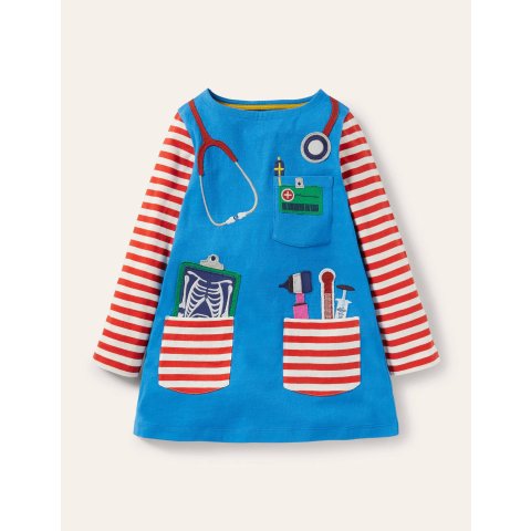 Applique Pocket Tunic - Moroccan Blue Doctor | Boden US