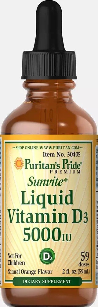 Liquid Vitamin D3 5000 IU 2 oz | Liquid Vitamin D | Puritan's Pride