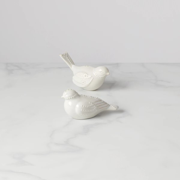 French Perle White™ Bird Salt and Pepper Set