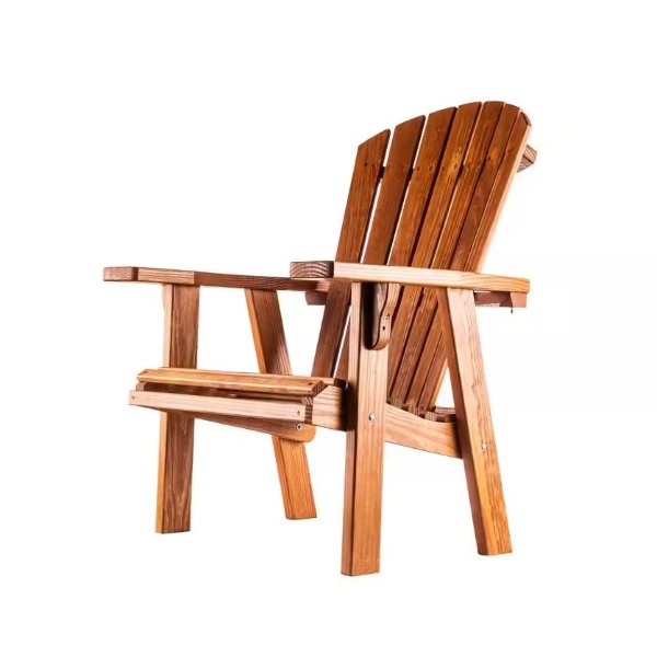 PALMETTO CRAFT Capers Brown Stained Solid Pine Wood Adirondack Chair