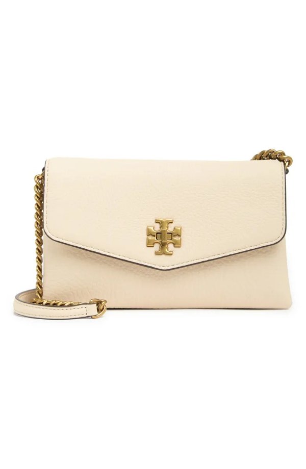 Tory Burch Kira Pebbled Leather Chain Wallet