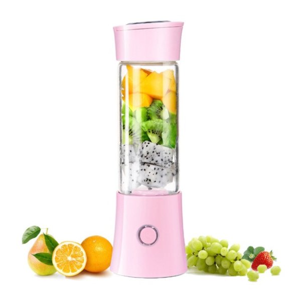 TIMESWOOD 480ml Blender Mixer Portable Mini Juicer Juice Machine Smoothie Maker Small Juice Extractor Pink 1pc