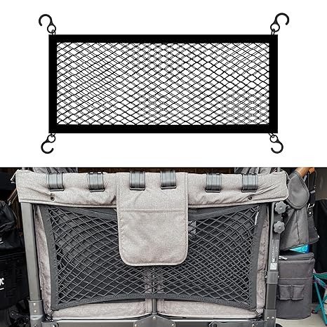 Stroller Wagon Cargo Net Compatible with Wonderfold All W-Series Models Heavy Duty Baby Stroller Organizer Mesh Cargo Net for Wagon Accessories Extra Storage Space Large Storage Capacity