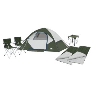 史低价：Ozark 4人露营帐篷6件套 附带两个椅子和睡袋、小桌子