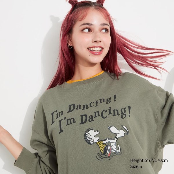 PEANUTS Dance Time with Snoopy Long-Sleeve Sweatshirt | UNIQLO US