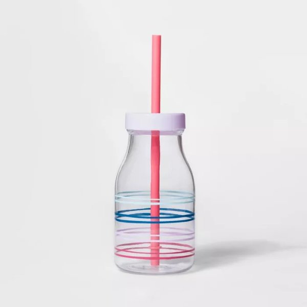 14oz 塑料儿童吸管奶瓶