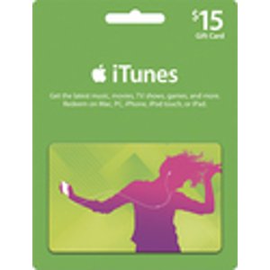 15% off Apple iTunes Gift Cards