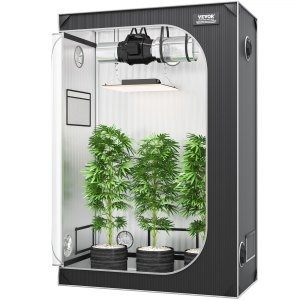 VEVOR 2x4 Grow Tent, 48'' x 24'' x 72'', High Reflective 2000D Mylar Hydroponic Growing Tent with Observation Window, Tool Bag and Floor Tray for Indoor Plants Growing | VEVOR US