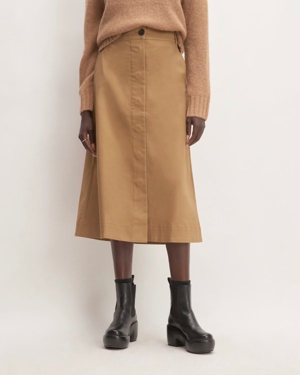 The Structured Cotton A-Line Skirt