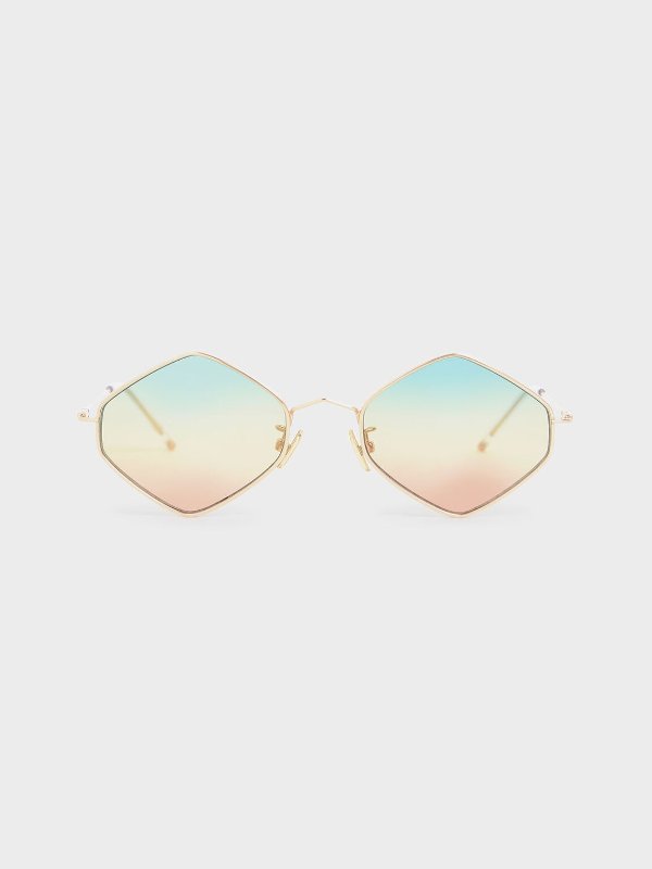 Multi Thin Metal Frame Geometric Sunglasses