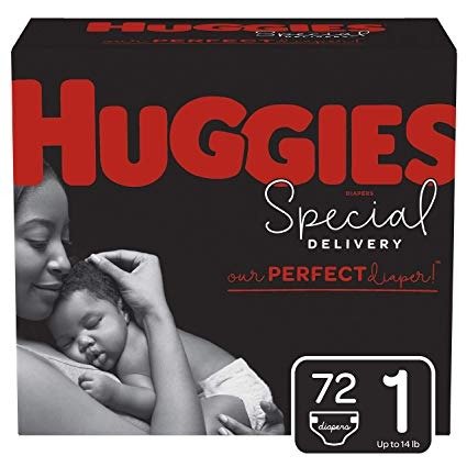 Special Delivery Hypoallergenic Diapers, Size 1 (8-14 lb.), 72 Ct, Giga Jr. Pack