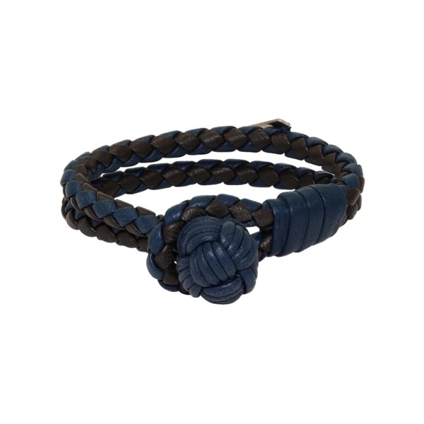 Blue & Black Intrecciato Double Bracelet