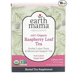 Earth Mama Organic Raspberry Leaf Tea Bags for Menstrual Support, 16-Count