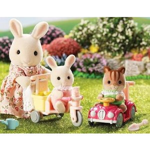 Calico Critters 兔子松鼠玩偶及小车套装