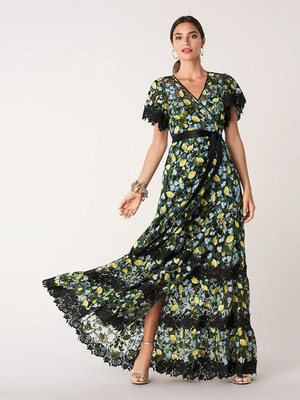 Victorious Embroidered Tulle Wrap Gown
