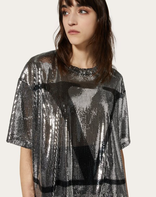 VLogo Signature Jersey T-shirt for Woman | Valentino Online Boutique