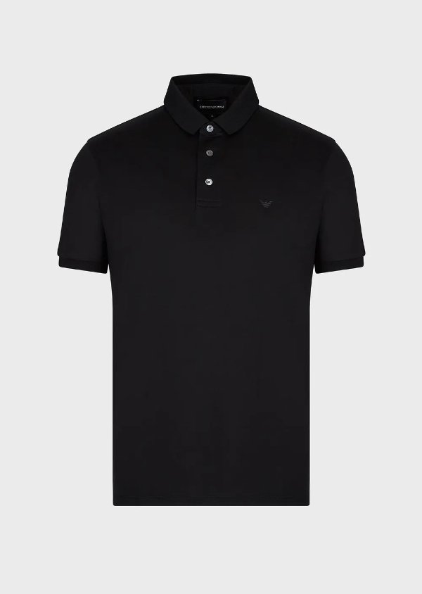 Jersey polo shirt with placed jacquard logo WELCOME BACK TO ARMANI.COM .xg-st0 { fill: none; stroke: #d4d4d4; stroke-width: 14; stroke-linecap: round; stroke-linejoin: round; stroke-miterlimit: 23.1428; }