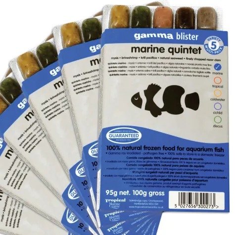 Gamma Frozen Food Marine Quintet Blister Pack Fish Food, 570 GM, 6pk | Petco