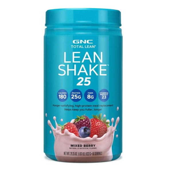 Total Lean | Lean Shake 25 Protein Powder | High-Protein Meal Replacement Shake | Mixed Berry | 16 Servings