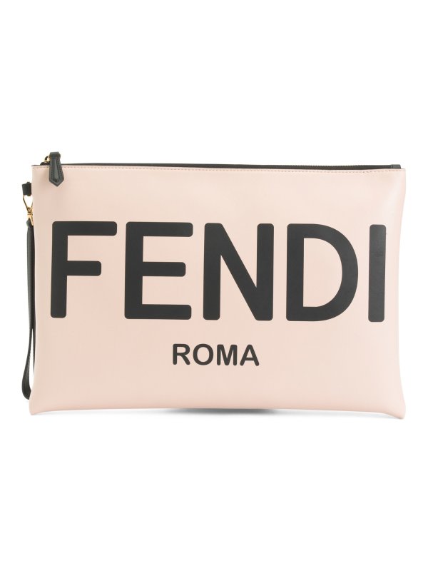 Made In Italy Leather Flat Pouch