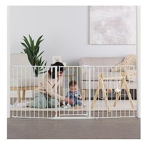 76 Inch Super Wide Configurable Baby Gate, 3-Panel, Includes Wall Mounts and Hardware
