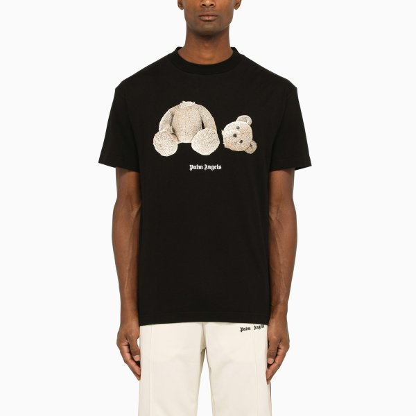 PA Bear black crew-neck T-shirt