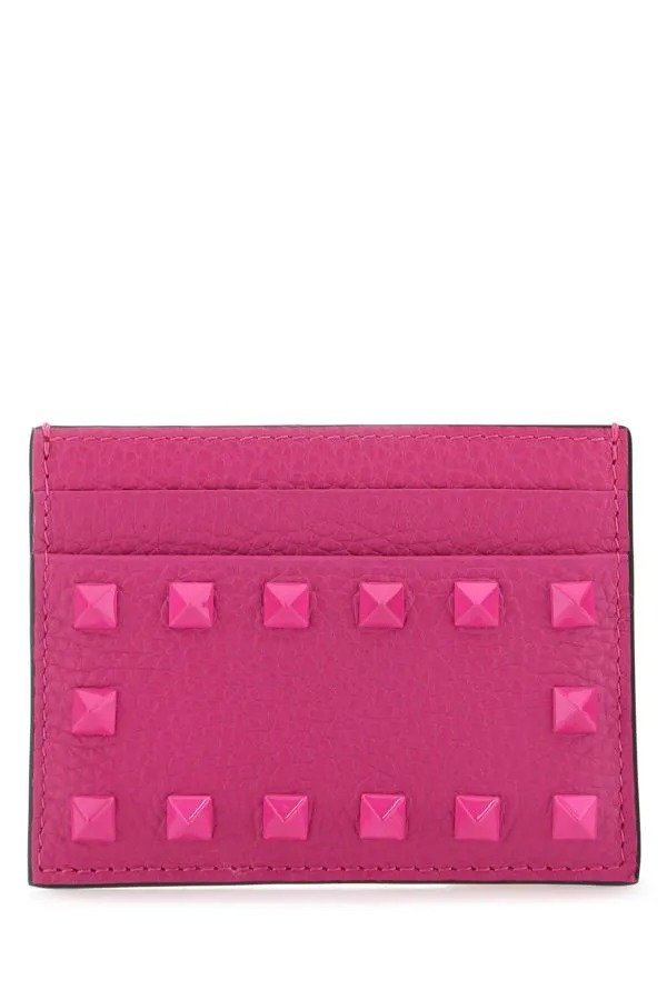 Pink PP leather Rockstud card holder