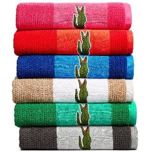 Lacoste Match Cotton Colorblocked Bath Towel