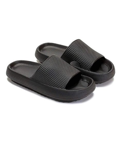 Black Pillow Slide Sandal - Adult