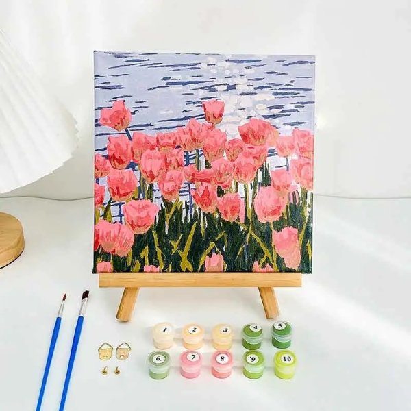 Tulip Number Oil Painting Diy Coloring Manual Filling Painting Ins Decor Landscape Painting Kids Coloring Painting Wholesale - Toys & Games - Temu