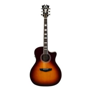 D'Angelico Guitars Premier Gramercy Single Cutaway Grand Auditorium Acoustic-Electric Guitar, Dark Cherry Burst