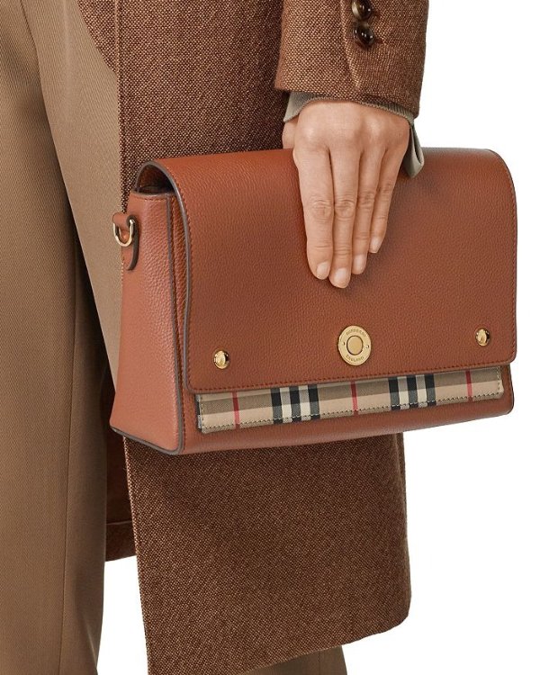 Leather & Vintage Check Note Crossbody
