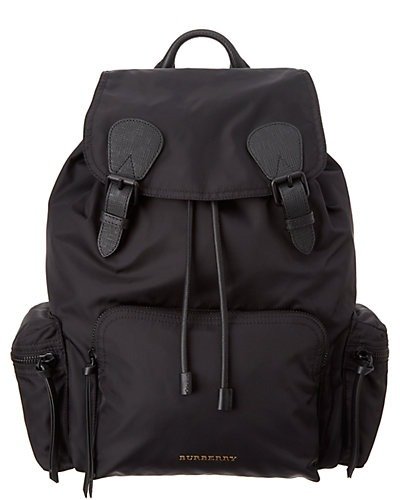 Large Rucksack in Technical Nylon & Leather