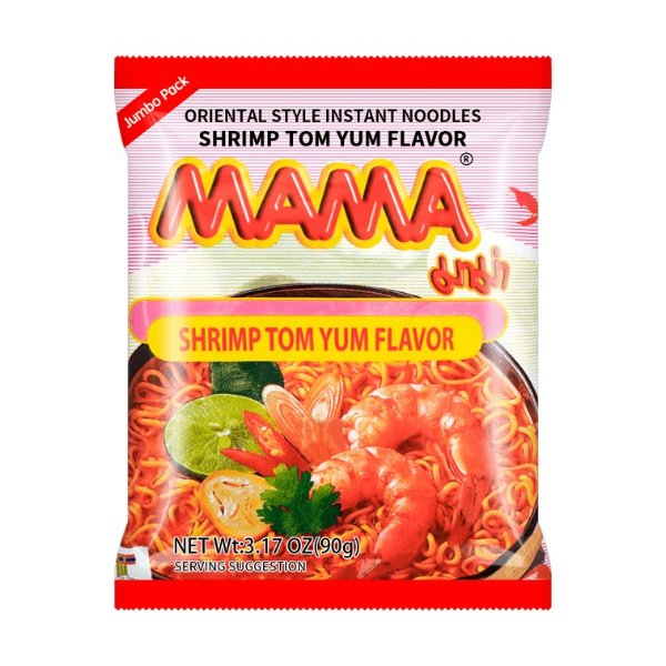 Thai MAMA Hot and Sour Prawn Flavor Instant Noodles 90g