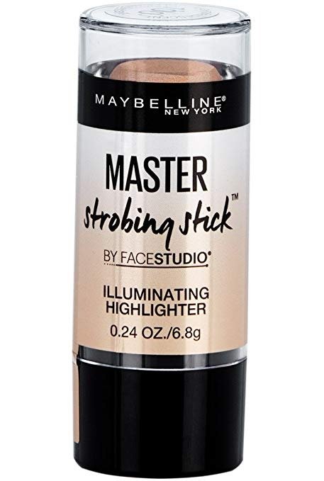 Maybelline Makeup Facestudio Master Strobing Stick, Medium - Nude Glow Highlighter, 0.24 oz.
