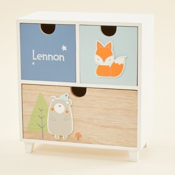 Personalized Blue Little Adventures Mini Keepsake Drawers Welcome %1