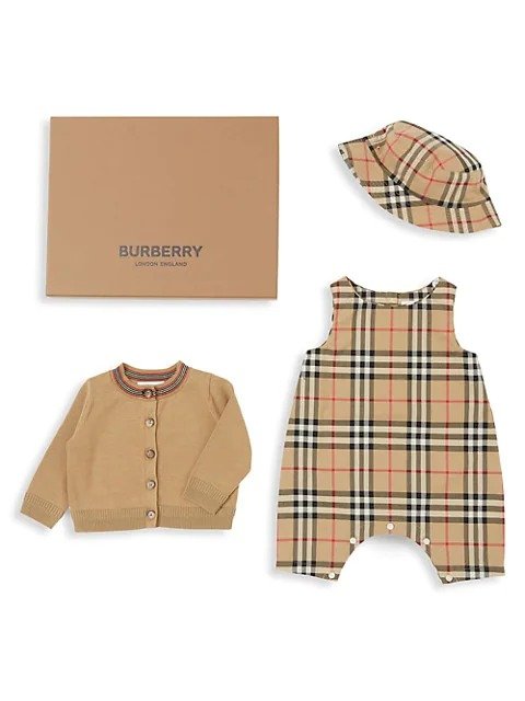 Baby's 3-Piece Bodysuit, Cardigan, & Hat Gift Set