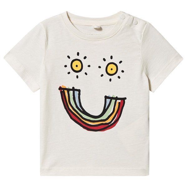 White Rainbow Face Print T-Shirt | AlexandAlexa