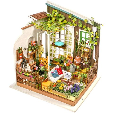 Dollhouse DIY Miniature Set Wooden Craft Construction Kit Building Model Toy