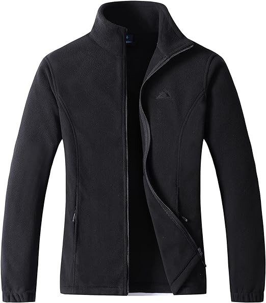 GIMECEN Women's Lightweight Full Zip Soft Polar Fleece Jacket Outdoor Recreation Coat With Zipper Pockets