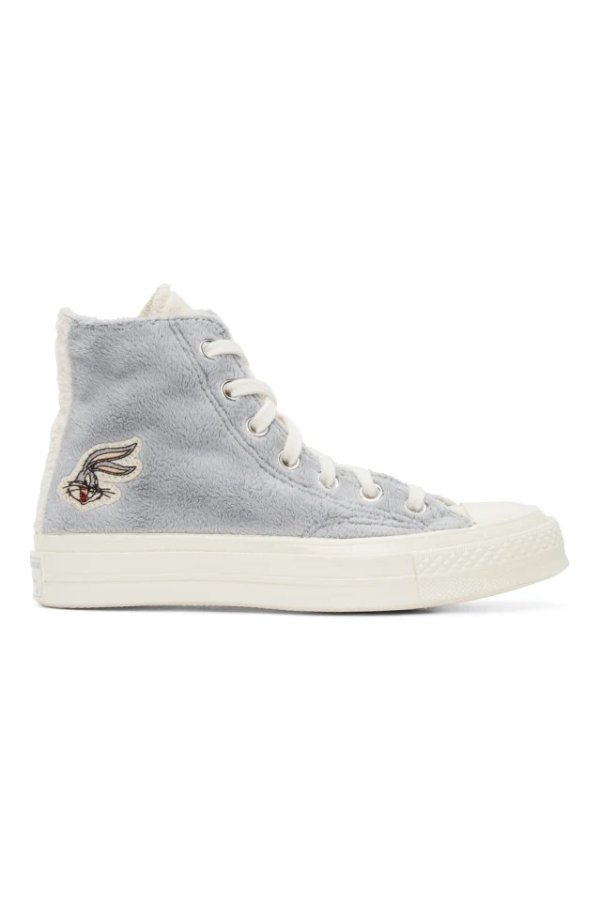 Grey & Off-White Looney Tunes Edition Chuck 70 High Sneakers