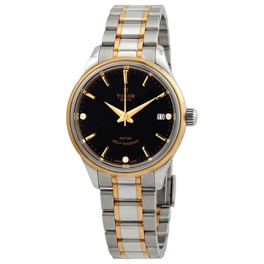 Style Automatic Diamond Black Dial Unisex Smart Watch 12303-0006