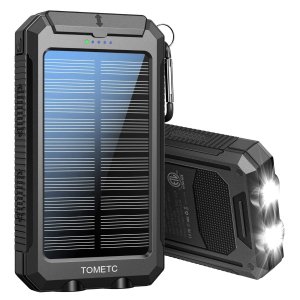 TOMETC Solar Power Bank 33800mAh Portable Solar Charger 5V3.1A