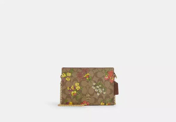 Slim Crossbody In Signature Canvas With Floral Print