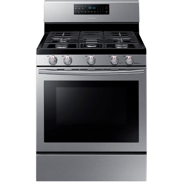 30 in. 5.8 cu. ft. Gas Range with Self-Cleaning and Fan Convection Oven in Stainless Steel