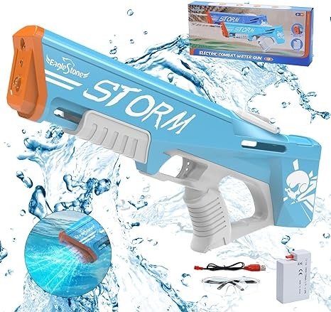 Electric Water Gun for Adults Automatic Squirt Guns 33FT, Super Powerful Auto Absorption Soaker, Modular High Battery Powered, Summer Pool Beach Outdoor Game Toys for Kids Age 8-12,4-8